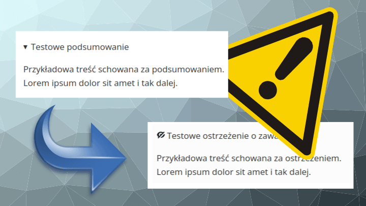 Nowy blok w WordPress jako Content Warning