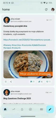 Ta sama strona główna z jasnym motywem. Biel, szarości, blade zielenie. Czarny tekst, zielone odnośniki.